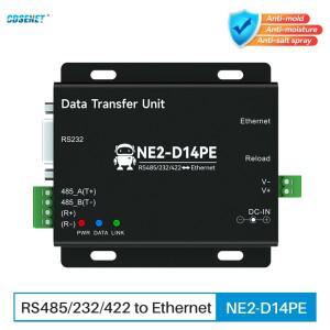 RS485/232/422-이더넷 직렬 서버 Modbus 게이트웨이 DC 8-28V CDSENT NE2-D14PE POE 전력 신호 절연 TCP UD
