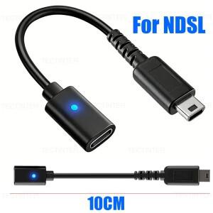 LED 변환 전원 공급 장치 와이어 코드 액세서리가 포함된 닌텐도 호환 DS Lite NDSL 게임 콘솔용 USB Type-