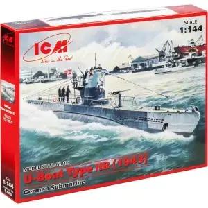 ICM S.010 - 플라스틱 군용 수상정 모델 키트 U-보트 타입 IIB (1943) 독일 잠수함 스케일 1 144