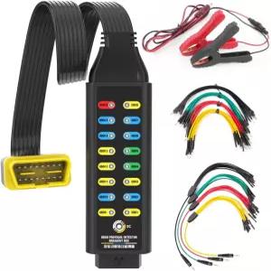 OBD2 브레이크아웃 박스 전문가용 OBDII 프로토콜/전력/지상 감지기 4mm 바나나 잭 18인치 케이블 점퍼
