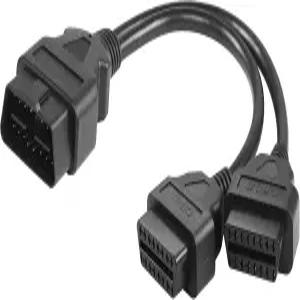 CERRXian 30cm/1피트 OBD2 OBDII 16핀 스플리터 Y 케이블 1개 남성에서 2개 여성 연장