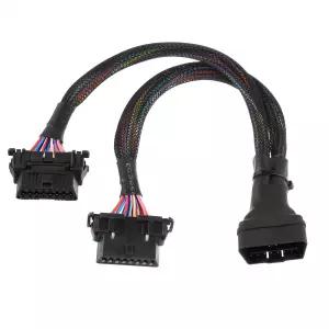 JAMHER OBD2 스플리터 16핀 확장 어댑터 케이블 OBDII 2방향 1FT/30CM 모든 표준 II 스캐너에 적합
