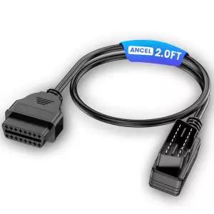 ANCEL OBD2 스캐너 연장 케이블 2피트/0.6m 16핀 2 OBDII 자동차 스캔 도구 남성 대 여성 차량용 익스텐더