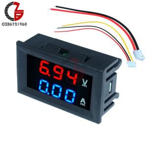 0.56 LED 디지털 전압계 전류계 DC 100V 10A 측정기 USB 충전기 의사 자동차 오토바이 볼트 앰프 감지기