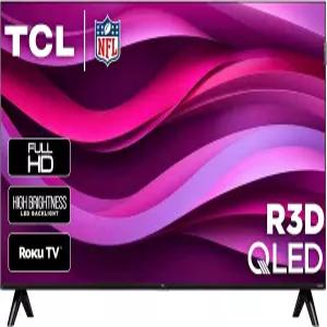 TCL 32인치 R3D 시리즈 QLED Roku 스마트 TV FullView 베젤리스 디자인 Google Cast AirPlay 2 지원