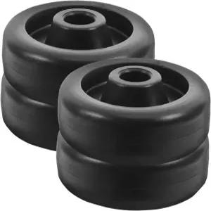 Sosoport 4개입 운동용 롤러 휠 53mm 블랙 체육관 보어 트레드밀 고정식 자전거 기구 및 실내 장비용 이동