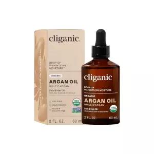 Cliganic Organic Argan Oil 100% Pure Cold Pressed For Hair, Face, Skin, 2oz
