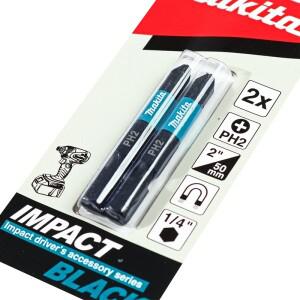마키타 E-08763 임팩트 블랙 PH2 스크루드라이버 비트 2팩 50mm 토션