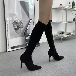 슬림핏 스틸레토 하이힐 여성 롱부츠 스타일 5FWY 롱부츠 슬림핏 하이힐 세련된 스타일