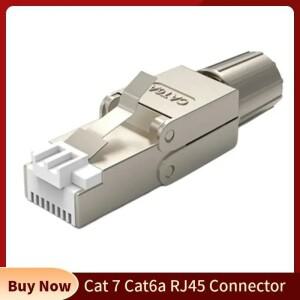 Cat 7 6a RJ45 커넥터 8P8C STP Cat6a용 차폐 필드 종단 플매트 카펫 러그 23 24 26AWG PCB 있는 네트워킹