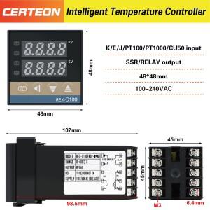 스마트 온도 컨트롤러 REX-C100, 디지털 서모스탯, 솔리드 스테이트 출력 및 릴레이 높은 정확도