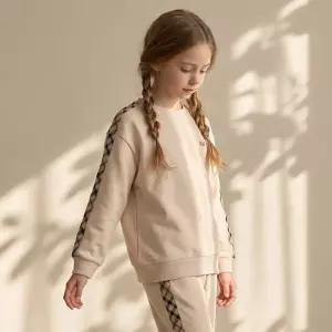 닥스키즈 DAKS KIDS 하우스체크 테이핑 맨투맨 베이지 DVTS6C601M BG_P433809587 DVTS6