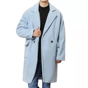 플레이마틴 사선 이중지 더블코트 오버핏코트