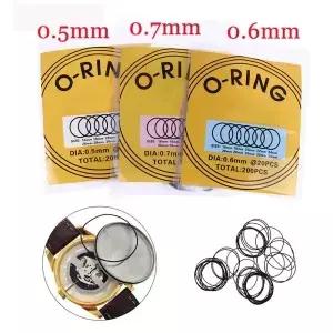 200pcs 0.5/0.6/0.7mm O-링 방수 고무 시계 뒷면 커버 가스켓 제조 업체에 대한 교체 도구를 수리