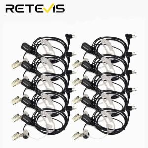 Retevis 10pcs 워키 토키 헤드셋 트랜시버 어쿠스틱 튜브 이어폰 PTT 마이크 Motorola DP1400/GP2000/CP200