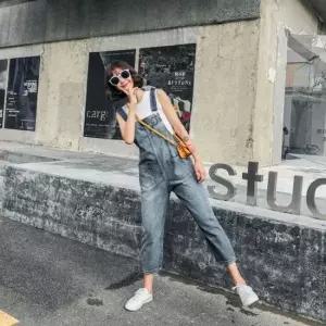 데님점프수트 여자 데일리 데님 멜빵 팬츠 점프수트 A33