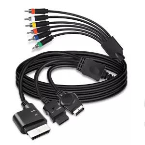 XMSJSIY PS2 구성 요소 RCA AV HDTV 케이블 Xbox 360 / WiI YPbPr 오디오 비디오 어댑터 컨버터를 EDTV 3에