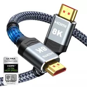 하이윙 8K 60Hz HDMI 2.1 케이블 1M 48Gbps 브레이드 4K@120Hz 7680P HDCP 2.2/2.3 HDR10 eARC