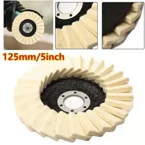 1x 5인치 125mm 연마 휠 울 펠트 그라인드 버핑 패드 앵글 그라인더 원형 폴리셔 금속 왁싱 폴리싱