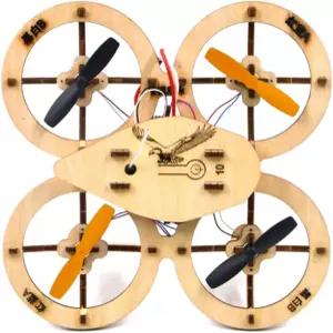 나무로 만든 DIY 쿼드콥터 드론 키트 RC 조립 STEM 모델 교육용 항공기 청소년 및 성인을 위한 원격 조종