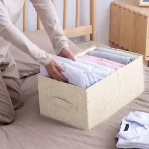 뚜껑있는 수납 정리함 접이식 패브릭 리빙박스 보관함