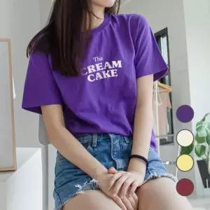 [험블] 크림파이 레터링 루즈핏 여성 코튼 여름 반팔티