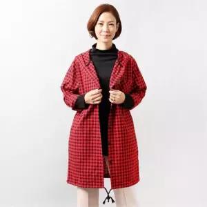 [SidMarket] 고방 체크패턴 후드 롱남방 21R304K 빅사이즈여성