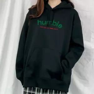[험블] 여성박시후드티 오버핏 레터링 기모후드티