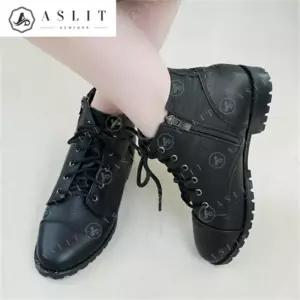 [애슬릿] 여성 가죽 데일리 플랫 워커 앵클 부츠 3cm