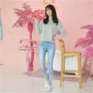 [오노마] ONM (GBM) 데일리 데미지 컷팅 워싱팬츠 (연청)