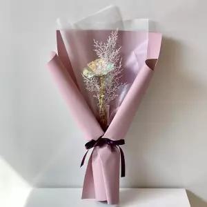 [미다운플라워] 꽃 한송이 장미 미니꽃다발 눈꽃
