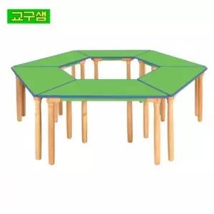 교구샘 연두 H83-1 안전 어린이 H650 원목다리 학습대 열린