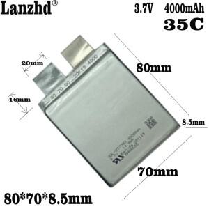 1-10pcs  3.7V 배터리 4000mAh 857080 855499 35C DIY 전원 셀 시작 공급 장치 자동차 점화기 드론
