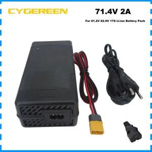 71.4V 2A 리튬이온 충전기 61.2V 62.9V 17S 배터리 에너지 저장 XT60 C13 N+ L- 커넥터
