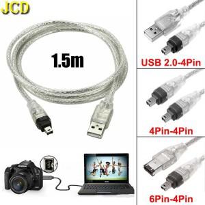 JCD 1394 파이어와이어 USB 4P 6P4핀 IEEE 연결 케이블 캠코더 미니 소형 DV 카메라 비디오 캡처 데이터
