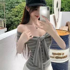 여성티셔츠 스프 보트넥 벨트 블레이저