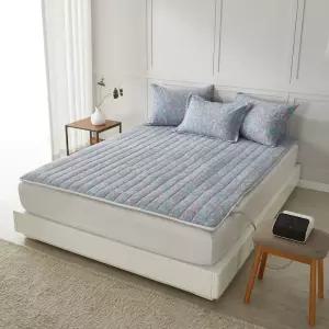 카라 온수매트커버 플라워 극세사 마이크로화이바 미끄럼방지 전기 슈퍼싱글 퀸