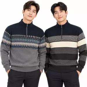 [아재나라]고급 남성 겨울 반집업 골프 니트 13종 모음전 VITD3330