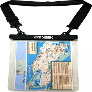 EMSEEK 방수 지도 케이스 13인치 투명 건식 태블릿 가방 A4 파우치 캠핑 하이킹 카약 자전거 여행 보트용