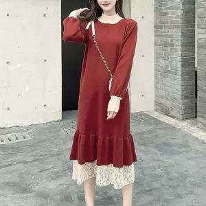 투톤 레이스프릴 원피스 20대 여친룩 데일리 청순코디