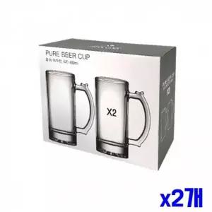 맥주 아이스커피 글라스 컵 대 480ml 2p x2개 유리컵