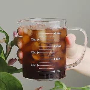 내열유리계량컵 눈금 손잡이 열탕소독 투명 350ml