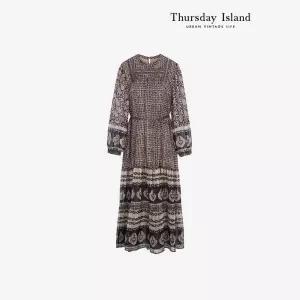 [Thursday Island] 보더 패턴 롱 원피스(T242MOP136W)