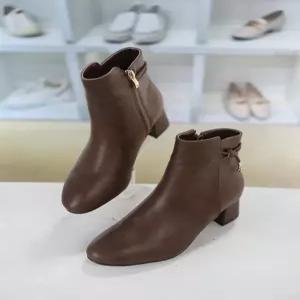 [코디엘루]심플 미들힐 기모안감 숏 앵클 부츠 5cm CDMD500994