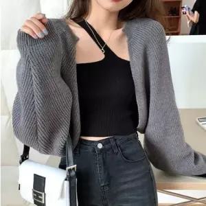 크롭 가디건 여자 숏 가을 점퍼 겉옷 간절기 니트 볼레로 아우터 여성