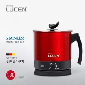 루센266R 레드 1.8L 무선 멀티쿠커 휴대용 캠핑 라면포트 전기 커피