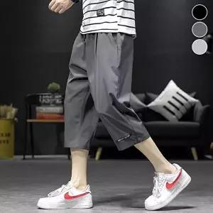 [셀러허브 패션]쿨링 7부 기장 밴딩 스트링 남성 트레이닝 바지 숏팬츠 (51948982)