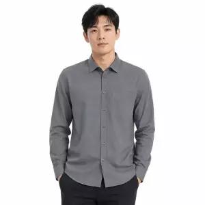 리미드 남성 진회색 빅사이즈 솔리드 긴팔 셔츠 ON-SHA-QWFP14F5