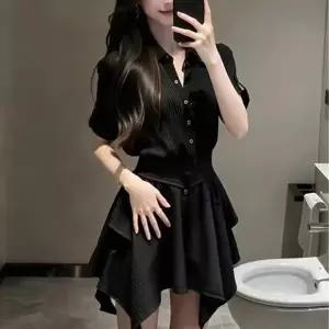 [아리엘스타일]언발플레어 핀턱디테일 셔츠원피스 듀이랑원피스