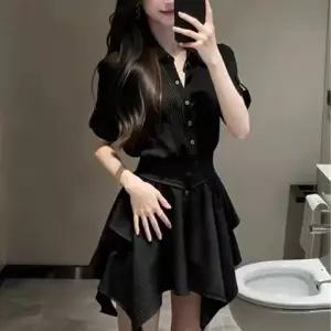 [아리엘스타일]언발플레어 핀턱디테일 셔츠원피스 듀이랑원피스